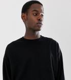 Asos Design Tall Oversized Long Sleeve T-shirt In Black