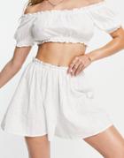 Asos Design Floaty Flutter Beach Short In White