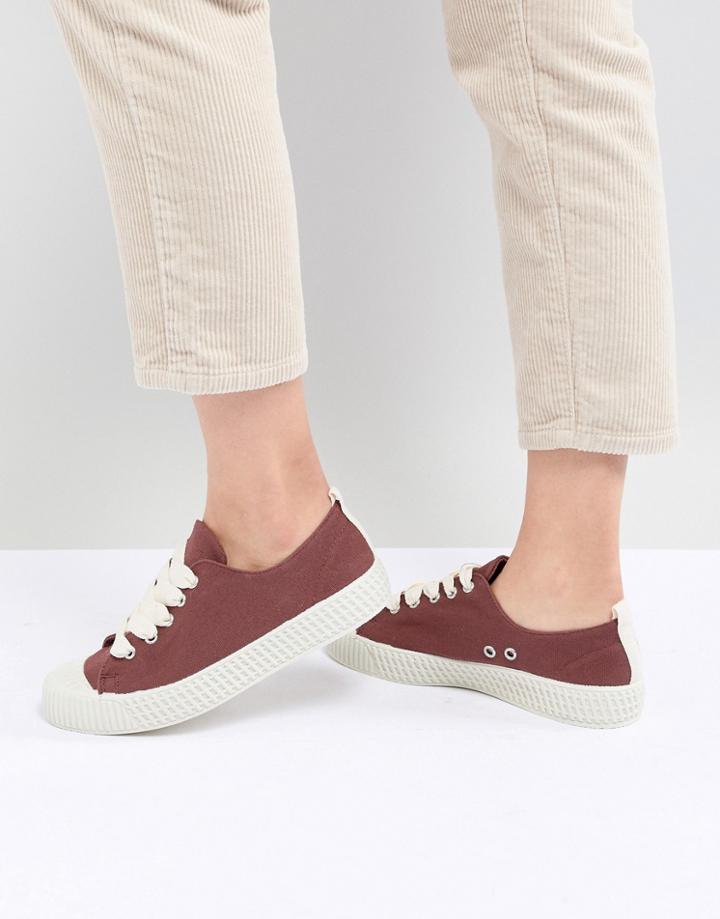 Pull & Bear Baseball Sneaker In Red (join Life) - Red