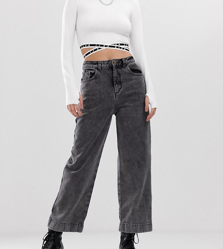 Collusion X007 Wide Leg Jean In Washed Black
