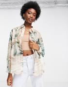 Stradivarius Marble Print Shirt In Multi