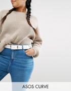 Asos Curve Jeans Belt In White - White
