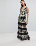 Prettylittlething Premium Embellished Maxi Dress - Black