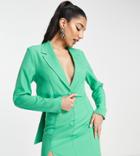 Saint Genies Cropped Blazer With Bow Back In Green - Part Of A Set