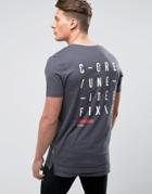 Jack & Jones Core Longline Oversized T-shirt With Back Graphic - Gray