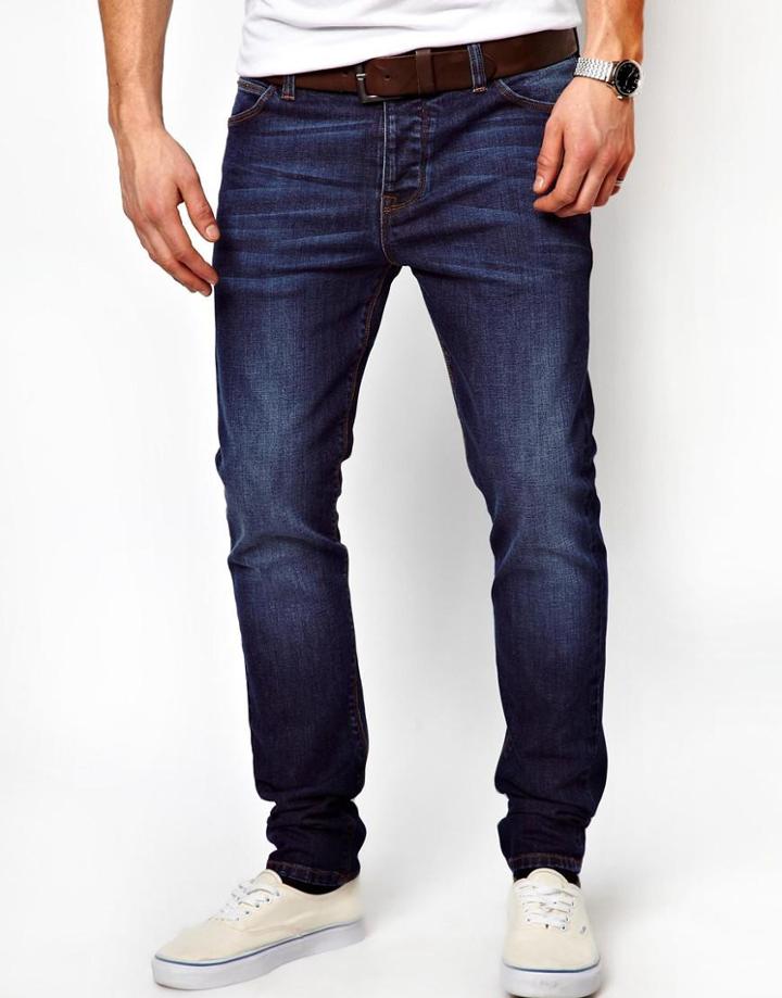 Asos Skinny Jeans In Mid Wash