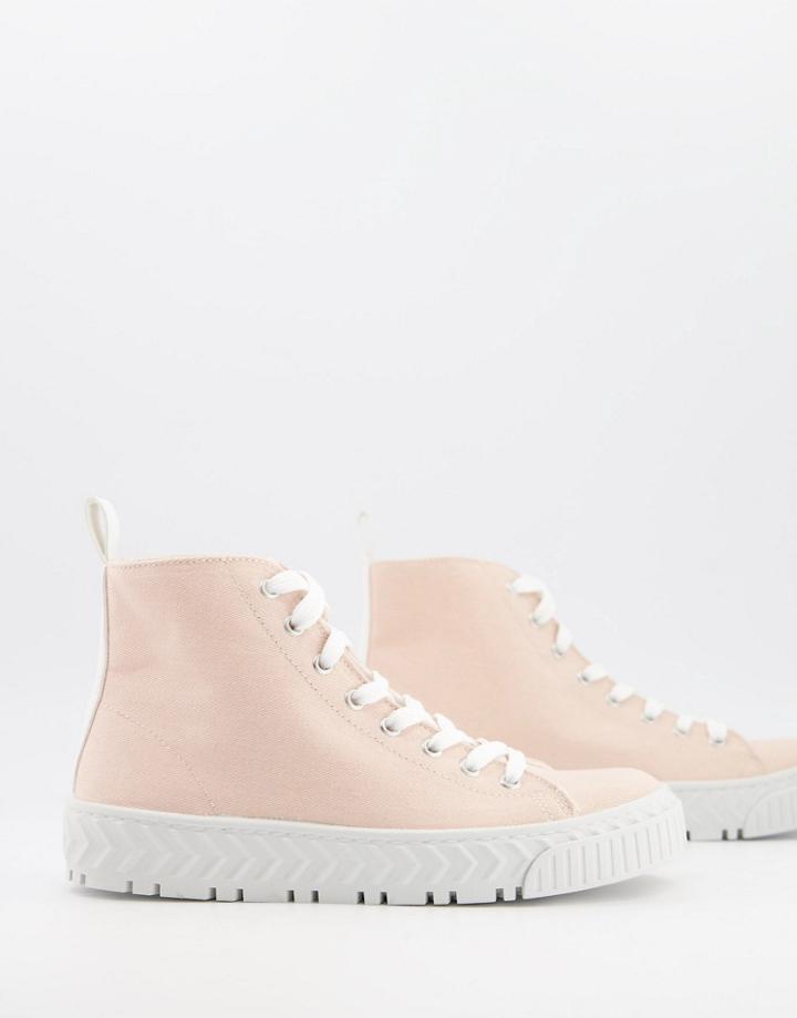 Asos Design Dudley High Top Sneakers In Pink