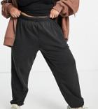 Asos Design Curve Ultimate Sweatpants In Washed Charcoal-black