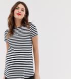 Asos Design Maternity T-shirt With Crew Neck In Stripe-multi