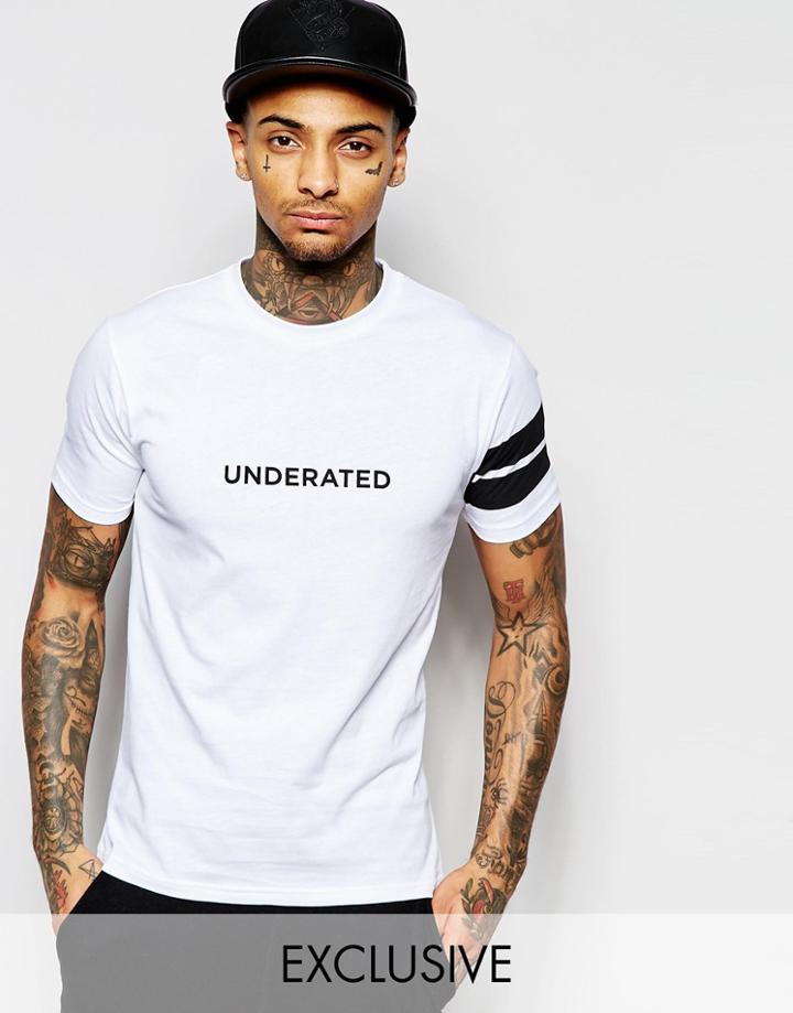 Underated T-shirt With Sleeve Stripes - White