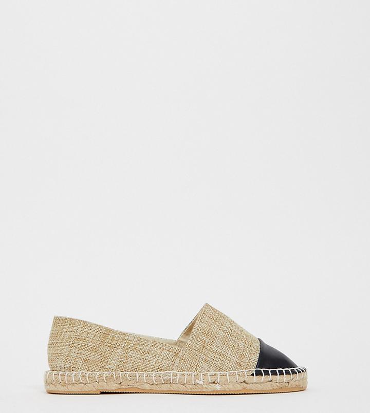 London Rebel Wide Fit Toe Cap Espadrilles - Beige