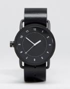 Tid No 1 Leather Watch In Black - Black