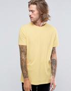 Asos Longline T-shirt In Yellow - Lemonade