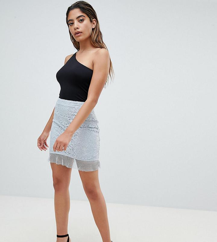 Naanaa Lace Mini Skirt With Frill Hem