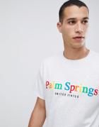 New Look T-shirt With Palm Springs Print In Gray - Gray