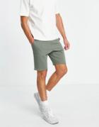 New Look Jersey Shorts In Khaki-green