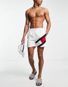 Tommy Hilfiger Swim Shorts With Side Logo In White
