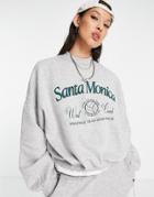 Bershka Santa Monica Slogan Sweatshirt In Gray