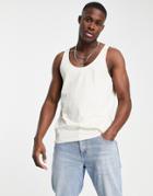 Asos Design Tank Top In Cream-white