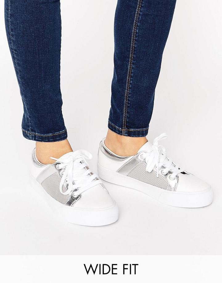 Asos Dani Wide Fit Mesh Sneakers - White