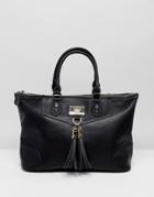 Marc B Large Shopper With Grab Handle And Detachable Shoulder Strap - Black