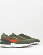 Nike Waffle One Premium Sneakers In Medium Olive-green