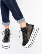 Yru Elevation Flatform High Top Sneakers - Black