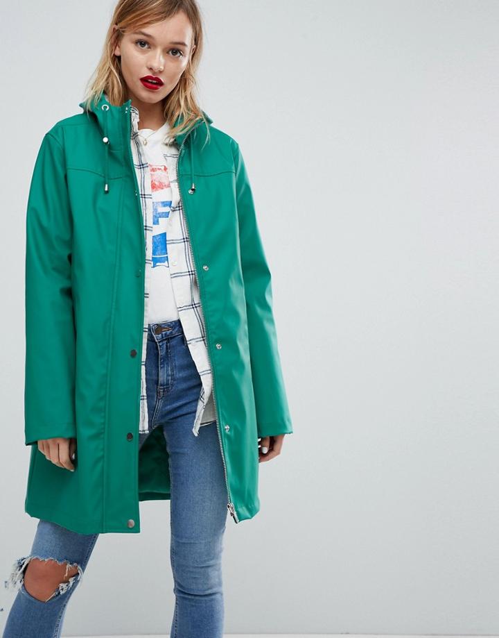 Asos Premium Borg Raincoat - Green