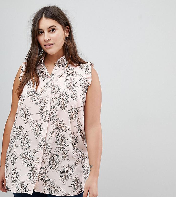 Koko Floral Shirt With Frill Shoulder - Multi