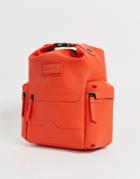 Hunter Rubarised Leather Backpack In Orange