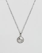 Ted Baker Crystal Button Pendant Necklace - Silver