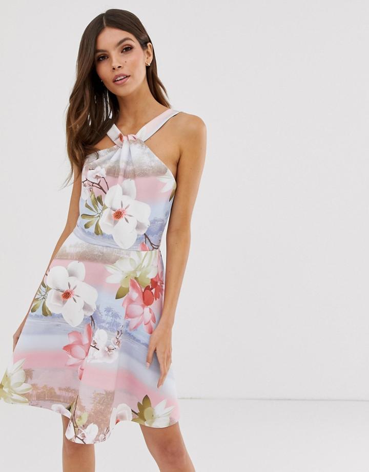 Ted Baker Umerta Skater Dress In Mint Choc Print - Blue