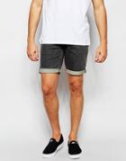 Asos Denim Shorts In Skinny Mid Gray - Mid Gray