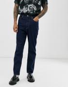 Asos Design High Waisted Jeans In Indigo - Blue