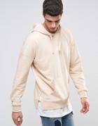 New Look Oversized Layered Hooded Sweatshirt In Stone - Stone