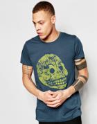 Cheap Monday T-shirt Cap Moon Skull Print In Blue - Daft Blue
