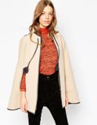 Asos Plain Cape With Eyelet And Tassel Detail - Camel