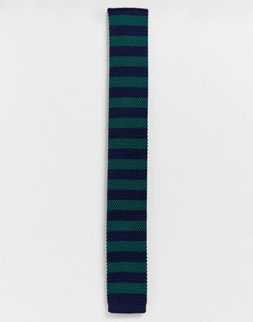 Gianni Feraud Knitted Stripe Tie - Green