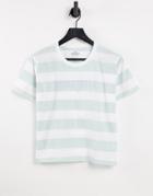 Hollister Cropped Striped T-shirt In Green