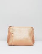 Warehouse Leather Look Cross Body - Pink