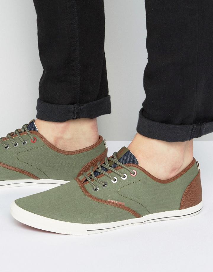 Jack & Jones Spider Canvas Herringbone Sneakers - Green