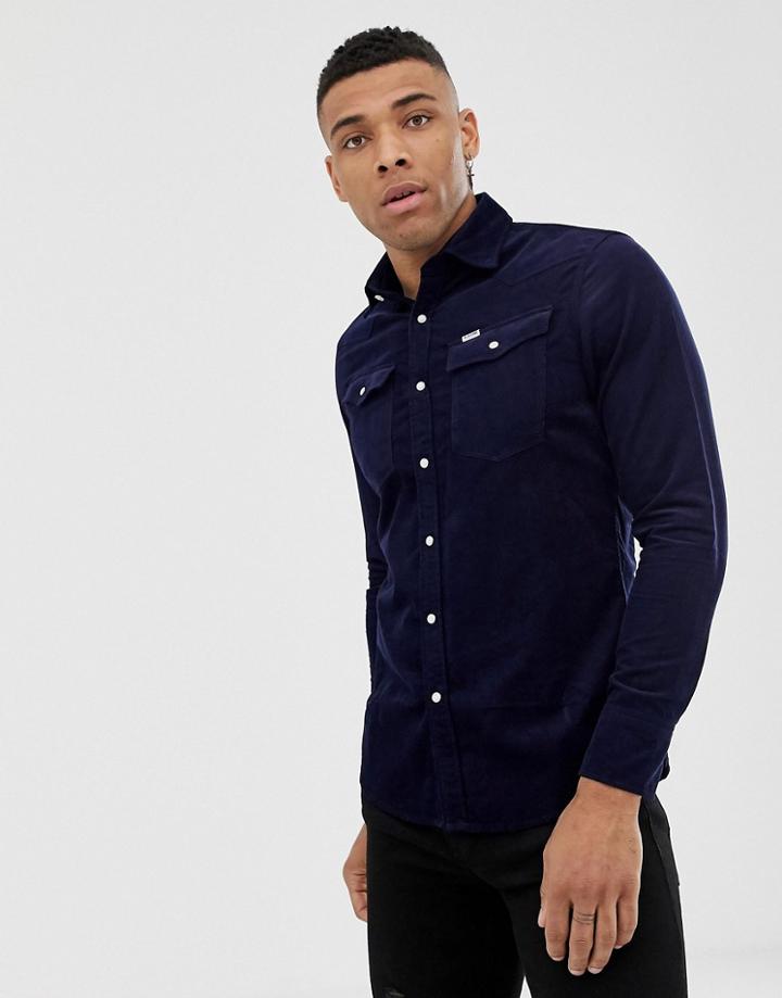 G-star Cord Shirt In Navy - Navy
