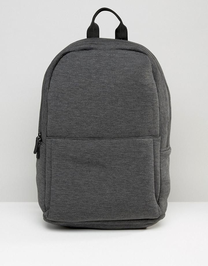 Asos Backpack In Charcoal Jersey - Gray