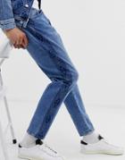Jack & Jones Originals Slim Fit Jeans With Side Print-blue