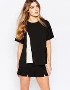Traffic People Top With Split Front - Black