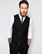 Asos Slim Vest In Black - Black