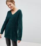 Bershka Brushed V Neck Oversized Sweater