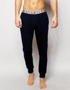 Emporio Armani Cuffed Joggers In Slim Fit French Terry - Navy