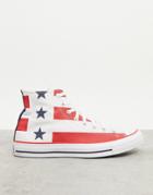 Converse Chuck Taylor All Star Sneakers In Stars And Stripes-white