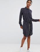 Mbym Belted Striped Shirt Dress - Multi